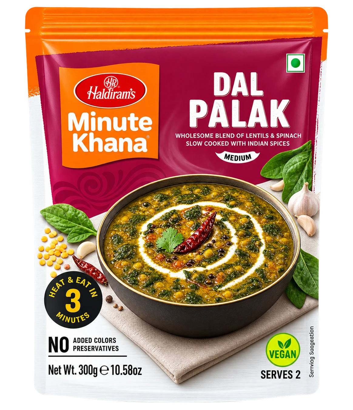 Haldiram's Dal Palak Soczewica ze szpinakiem